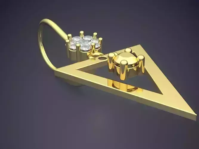Triangle Pendant With Diamonds 2947 3D print model