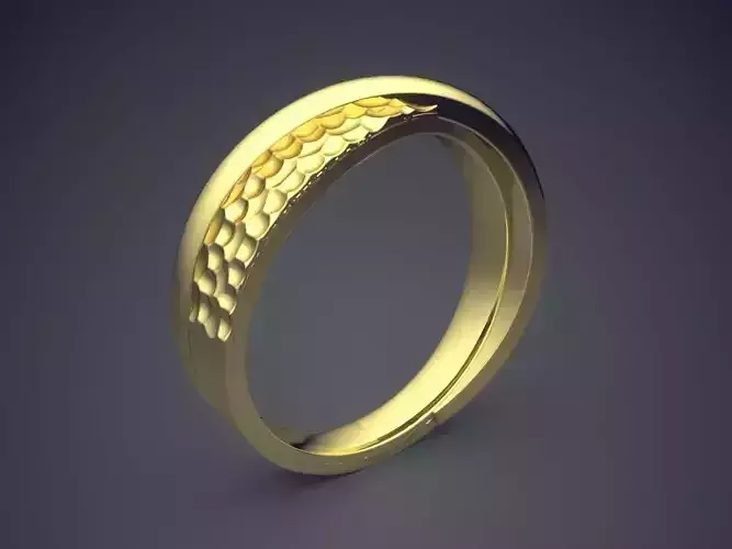 Textured and Detailed Layered Unisex Ring