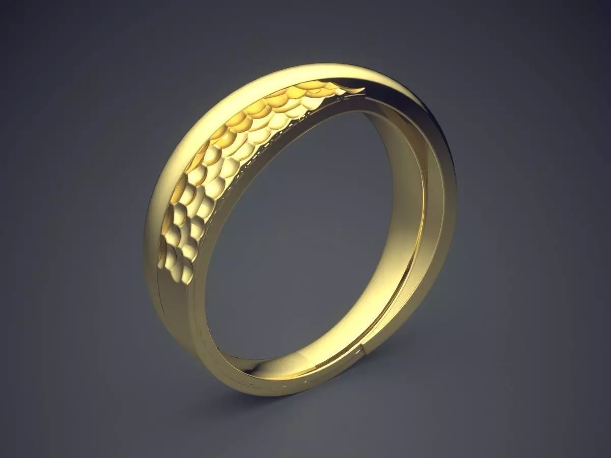 Textured and Detailed Layered Unisex Ring 3D print model_0