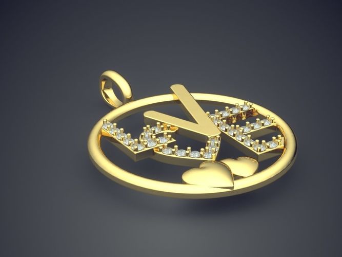 Girly LOVE Simple Pendant 3D print model