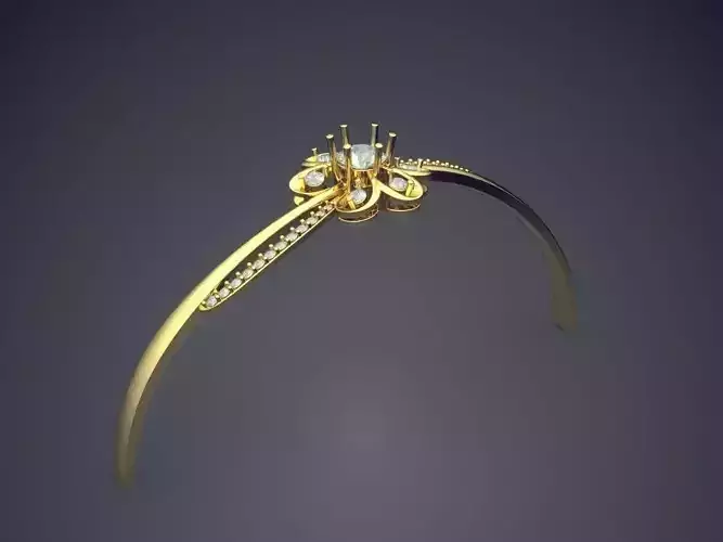 Flower-Shaped Pendant With Diamonds 2942 3D print model