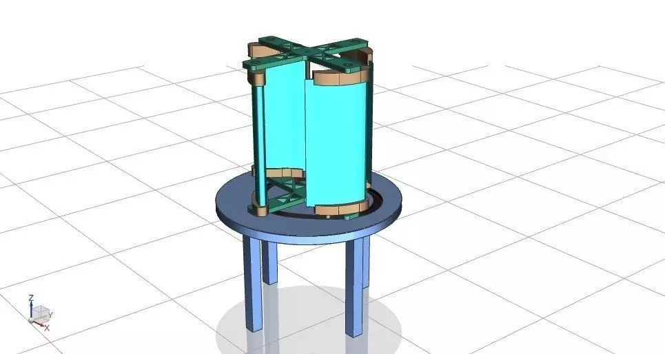 Vertical wind axis turbine with GUIDE PATH Free 3D model_0