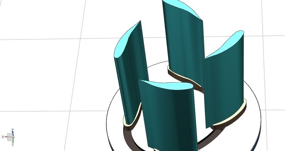 Vertical wind axis turbine with GUIDE PATH Free 3D model_6