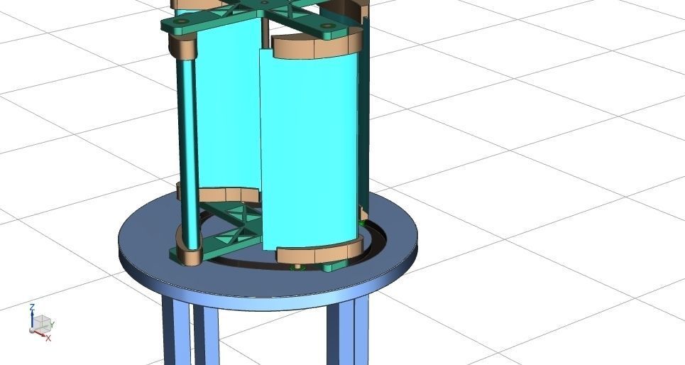 Vertical wind axis turbine with GUIDE PATH Free 3D model_4