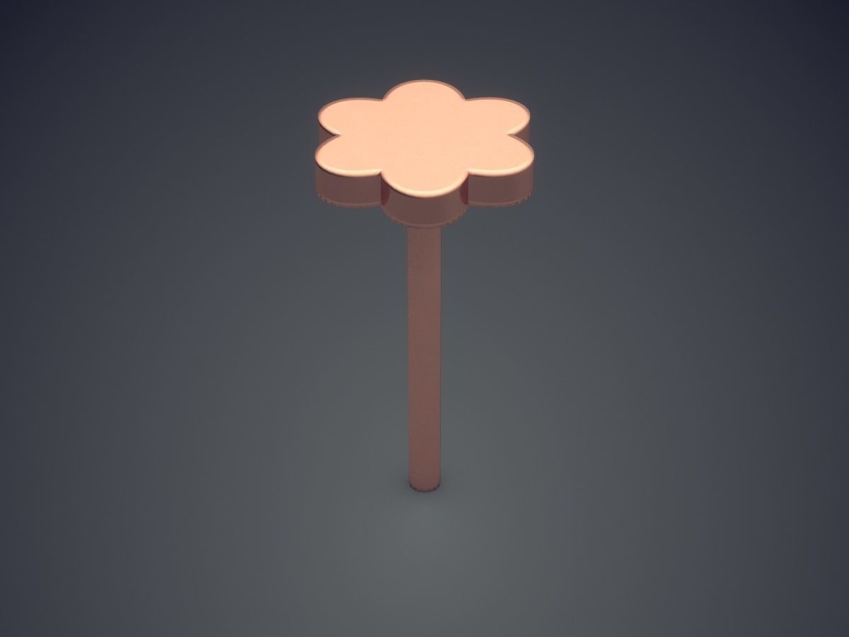 Simple Minimal Flower Shaped Earring 3D print model_2