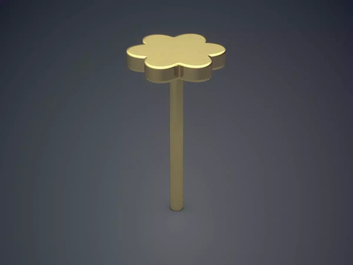 Simple Minimal Flower Shaped Earring 3D print model_0