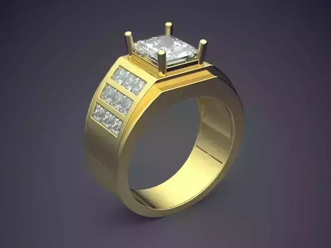 Masculine Thick Diamond Ring