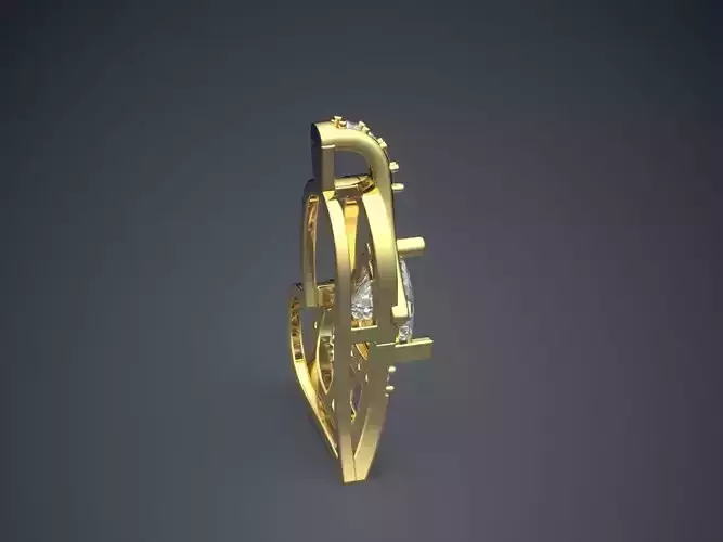 Heart Shape Pendant With Diamonds 2935