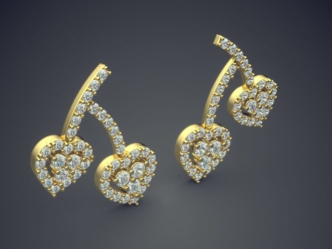 Cherry Shaped Girly Earrings 3D print model