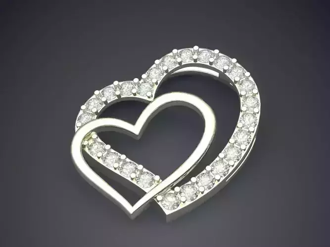 Heart Shape Pendant With Diamonds 2924