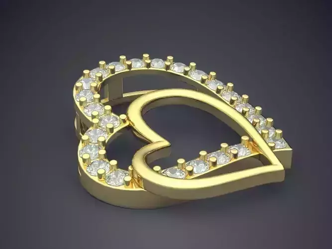 Heart Shape Pendant With Diamonds 2924