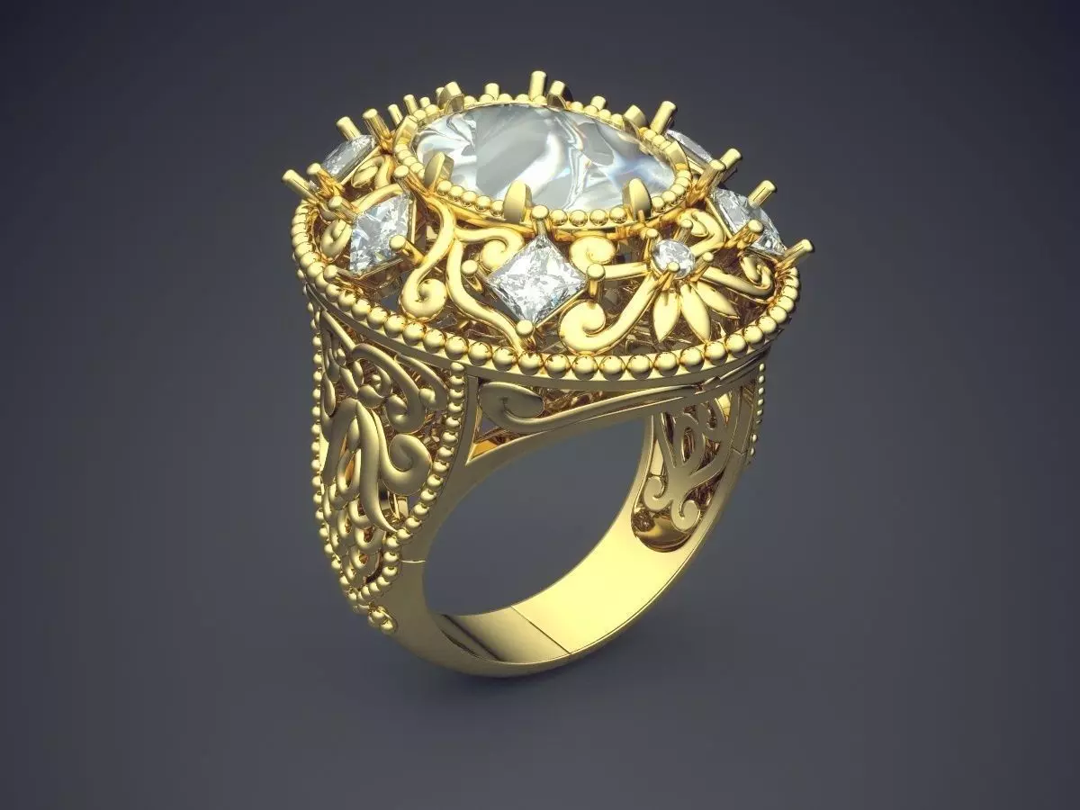 Luxurious Ring With Diamonds 2923 3D print model_0