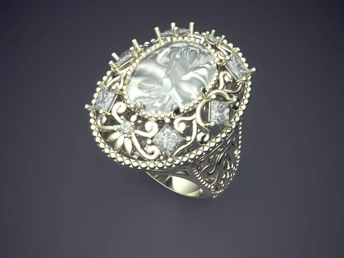 Luxurious Ring With Diamonds 2923 3D print model_1