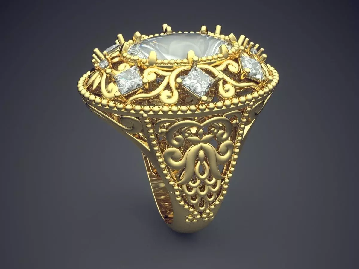 Luxurious Ring With Diamonds 2923 3D print model_3