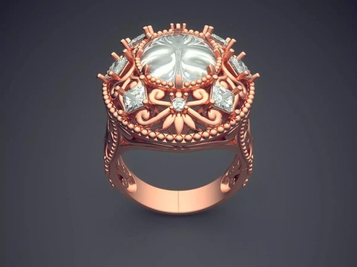 Luxurious Ring With Diamonds 2923 3D print model_2