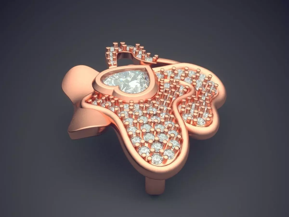 Unique Pendant With Diamonds 292 3D print model_2