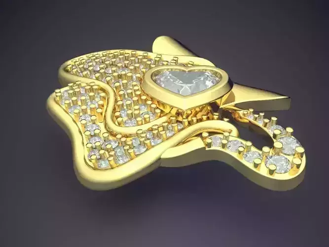 Unique Pendant With Diamonds 292 3D print model