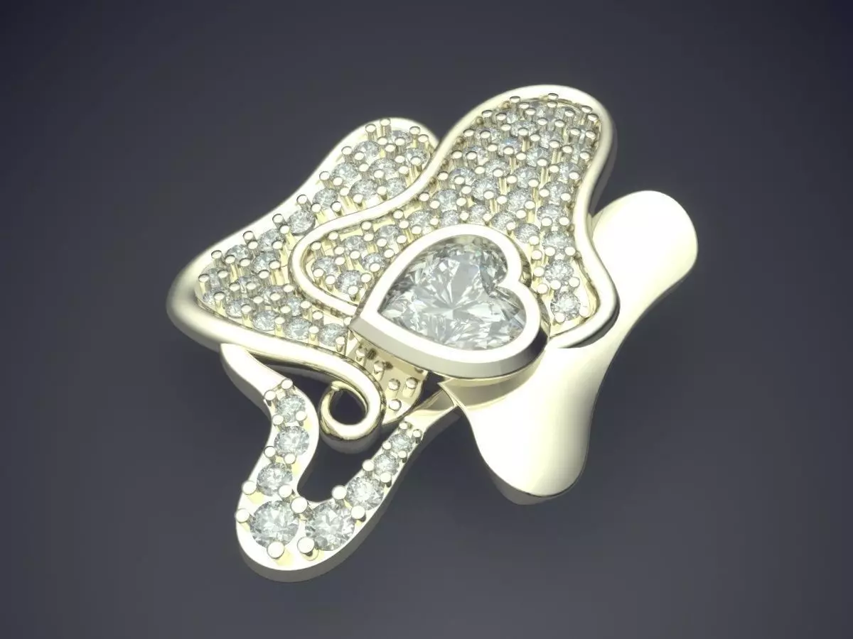 Unique Pendant With Diamonds 292 3D print model_1