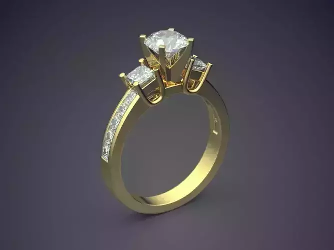Petite Dainty Engagement Ring with Diamonds