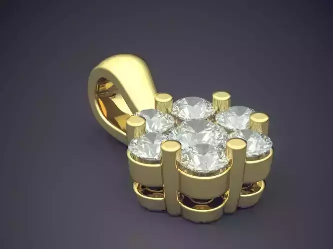 Flower Shaped Girly Diamond Pendant