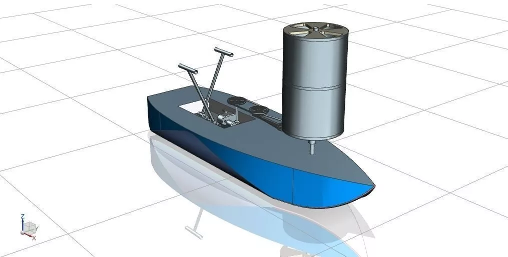 Human Powered Flettner Ship Free 3D model