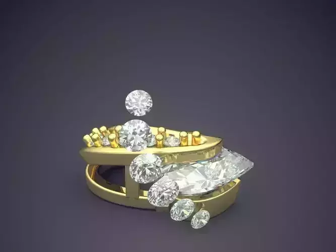 Heart Shape Pendant With Heart Shape Diamonds 2900 3D print model