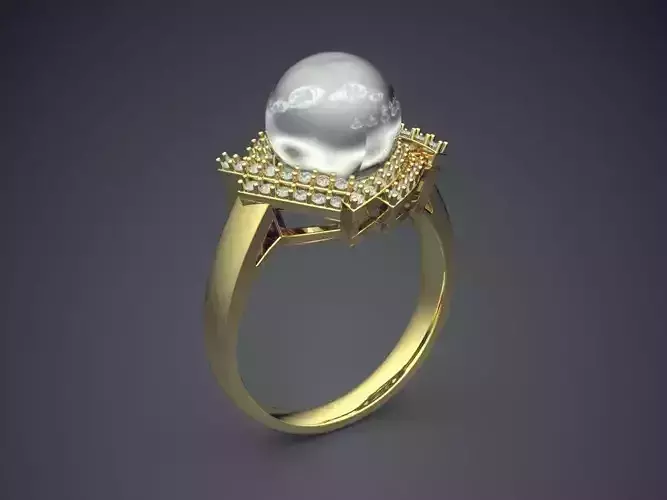 Ring With Pearl 2897 3D print model
