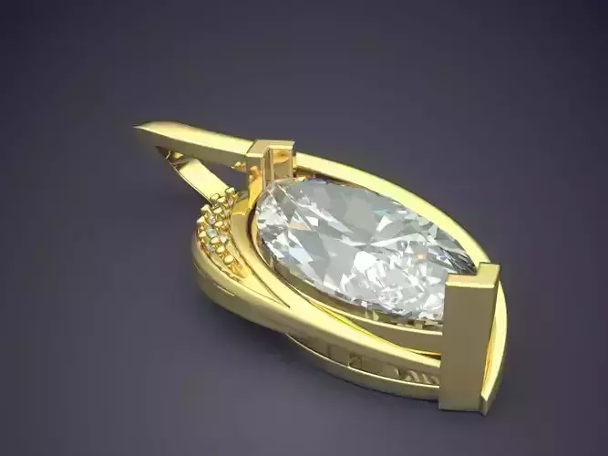 Impressive Classic Minimal Pendant  With Diamonds