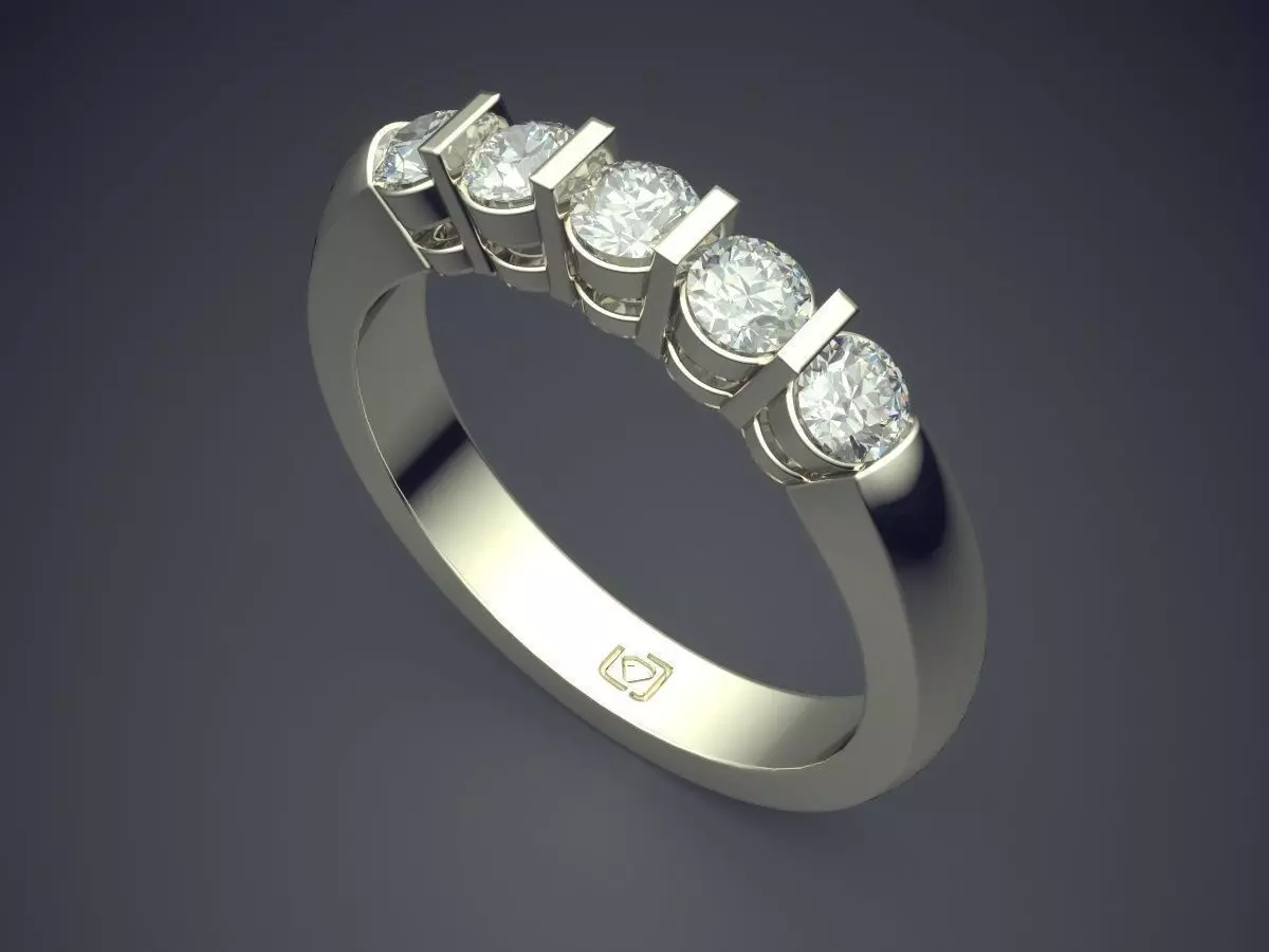 Ring With Diamonds 2884 3D print model_1