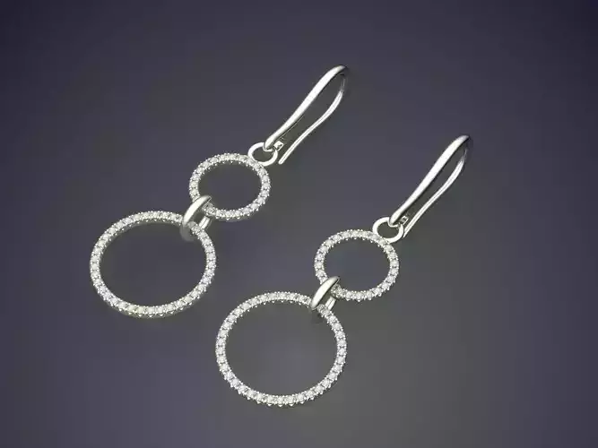 Oval Diamond Earrings 2883