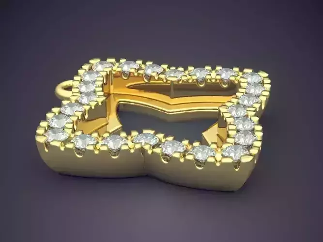 Star Shape Pendant With Diamonds 2880 3D print model