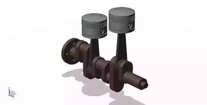 Linear dual pistons Free 3D model