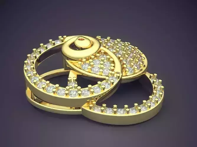 Unique Pendant With Diamonds 2869 3D print model