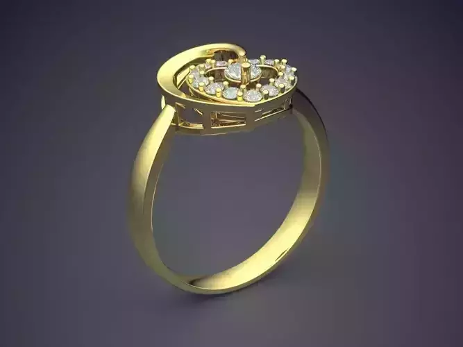 Stunning Detailed Heart-Shaped Ring With Diamonds