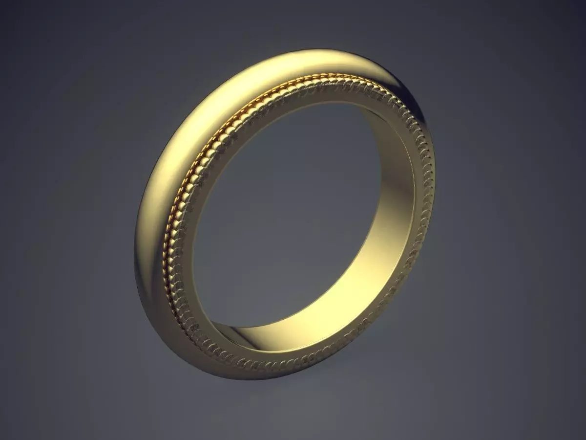 Simple Minimalistic Textured Engagement Ring 3D print model_0