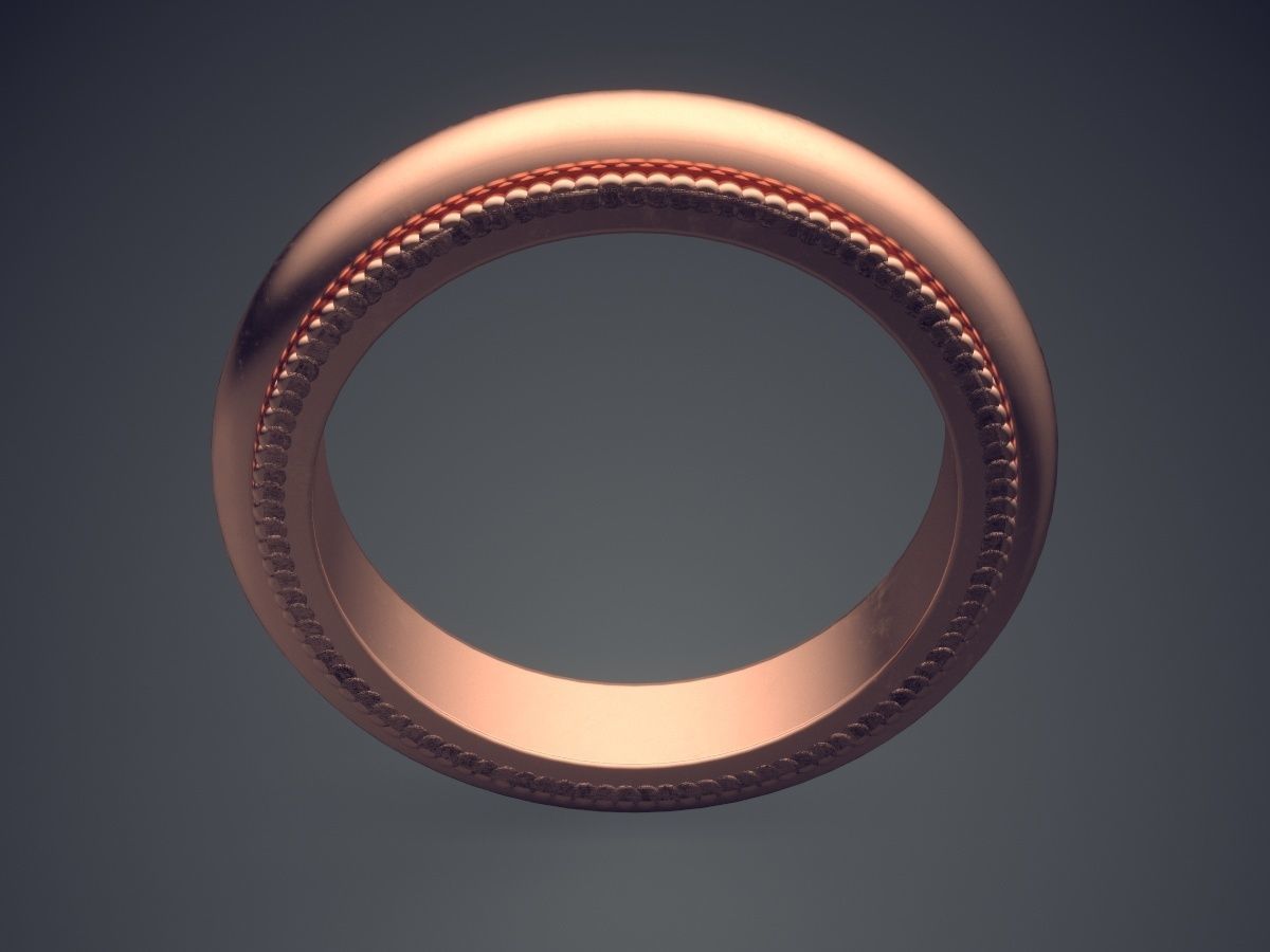 Simple Minimalistic Textured Engagement Ring 3D print model_2