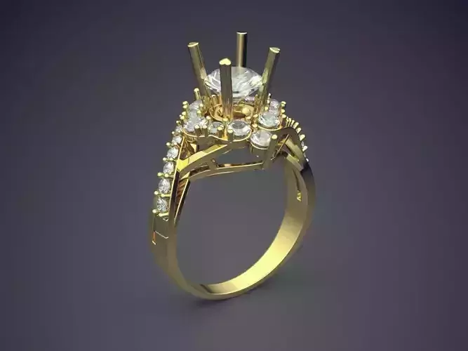 Luxurious Ring With Diamonds 2857 3D print model