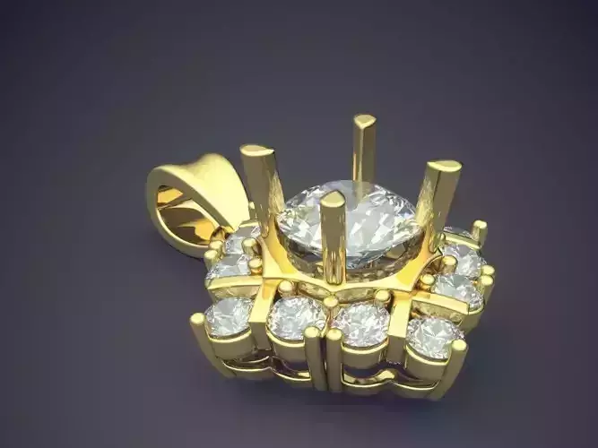 Pendant With Diamonds 2854 3D print model