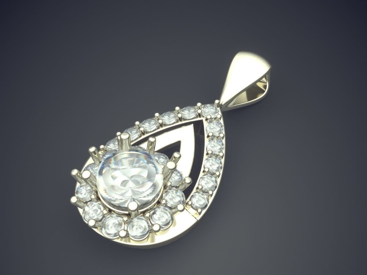 Pendant With Diamonds 2847 3D print model_1