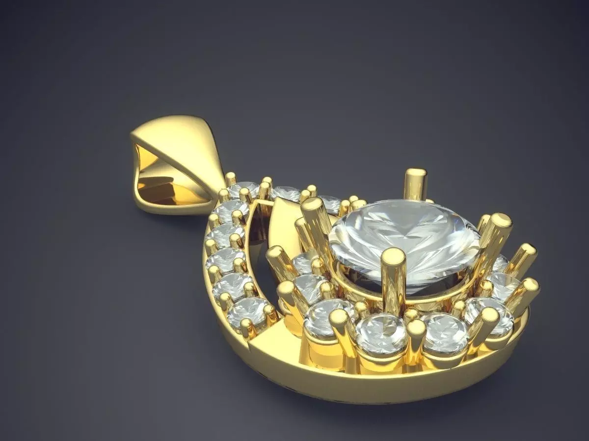 Pendant With Diamonds 2847 3D print model_0