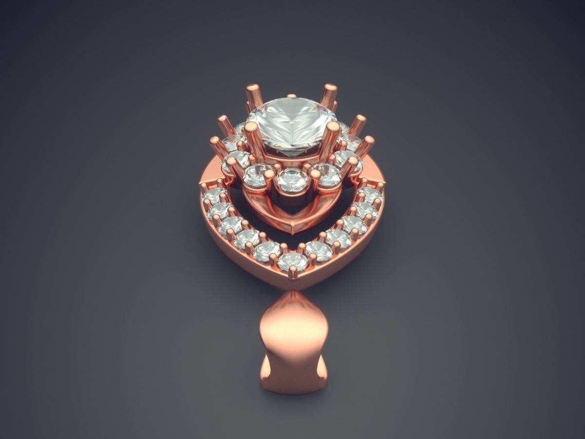 Pendant With Diamonds 2847 3D print model_2