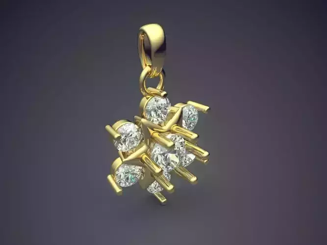 Flower Shape Diamond Pendant for Women