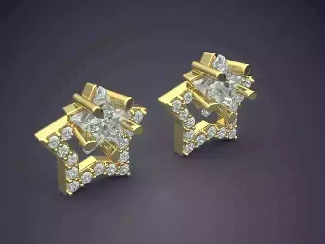 Star-shaped Earrings With Diamonds 2830