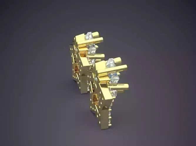 Star-shaped Earrings With Diamonds 2830