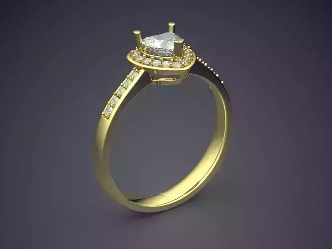 Heart-shaped Engagement Ring With Diamonds 2823