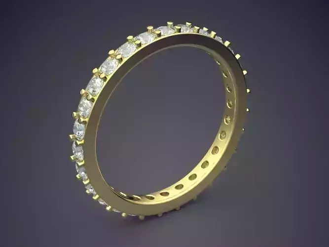 Engagement Ring With Diamonds on the Rim