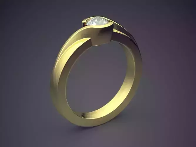 Curvy Engagement Ring With Diamond 282