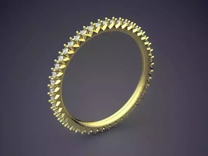 Petite Engagement Ring With Diamonds on the Rim