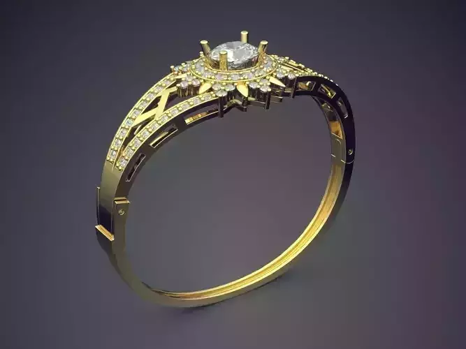 Magnificent Unique Golden Engagement Ring With Diamonds