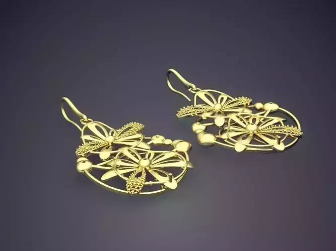 Amazing Detailed Carved Elegant Earrings 